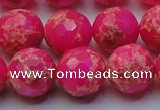 CDE2508 15.5 inches 16mm faceted round dyed sea sediment jasper beads