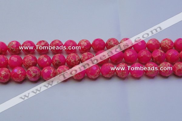 CDE2508 15.5 inches 16mm faceted round dyed sea sediment jasper beads