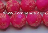 CDE2509 15.5 inches 18mm faceted round dyed sea sediment jasper beads