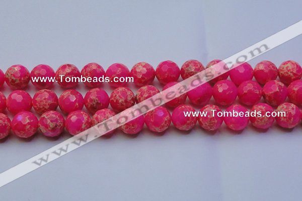 CDE2509 15.5 inches 18mm faceted round dyed sea sediment jasper beads
