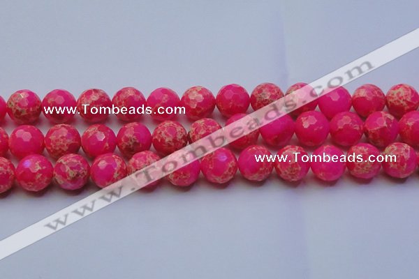 CDE2509 15.5 inches 18mm faceted round dyed sea sediment jasper beads