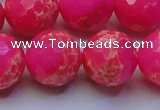 CDE2510 15.5 inches 20mm faceted round dyed sea sediment jasper beads