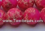 CDE2511 15.5 inches 22mm faceted round dyed sea sediment jasper beads