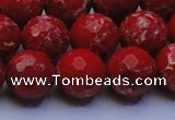 CDE2514 15.5 inches 14mm faceted round dyed sea sediment jasper beads