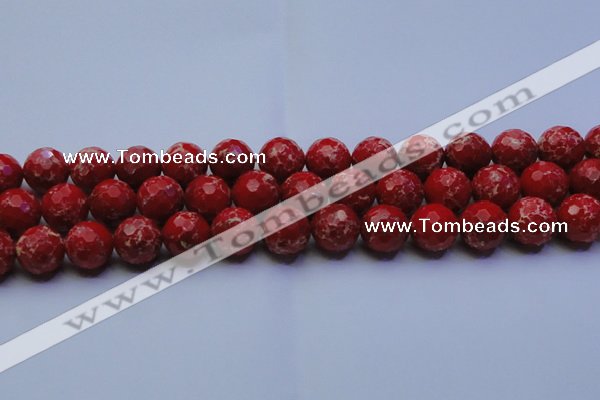 CDE2515 15.5 inches 16mm faceted round dyed sea sediment jasper beads
