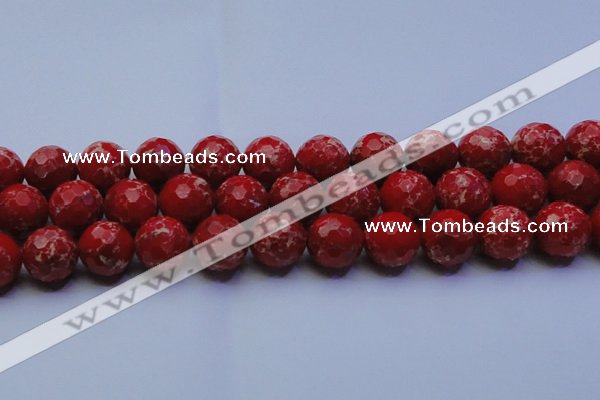 CDE2517 15.5 inches 20mm faceted round dyed sea sediment jasper beads