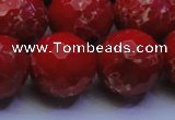 CDE2518 15.5 inches 22mm faceted round dyed sea sediment jasper beads