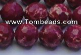 CDE2521 15.5 inches 14mm faceted round dyed sea sediment jasper beads