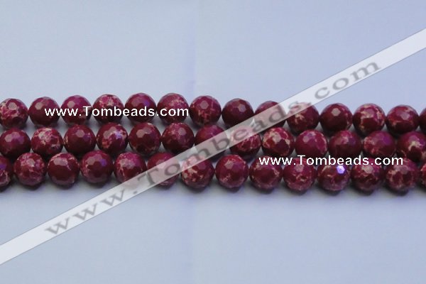 CDE2521 15.5 inches 14mm faceted round dyed sea sediment jasper beads