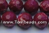 CDE2522 15.5 inches 16mm faceted round dyed sea sediment jasper beads