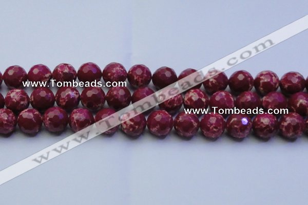 CDE2522 15.5 inches 16mm faceted round dyed sea sediment jasper beads