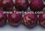 CDE2523 15.5 inches 18mm faceted round dyed sea sediment jasper beads