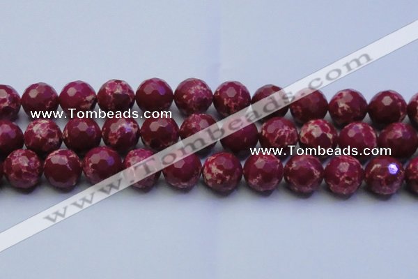 CDE2524 15.5 inches 20mm faceted round dyed sea sediment jasper beads