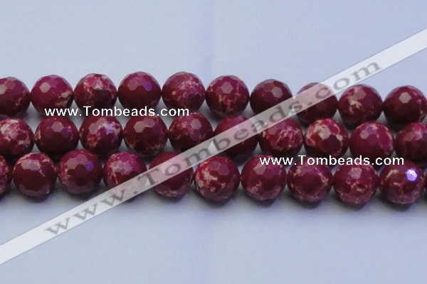 CDE2526 15.5 inches 24mm faceted round dyed sea sediment jasper beads