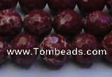 CDE2528 15.5 inches 14mm faceted round dyed sea sediment jasper beads