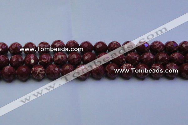 CDE2529 15.5 inches 16mm faceted round dyed sea sediment jasper beads