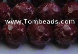 CDE2530 15.5 inches 18mm faceted round dyed sea sediment jasper beads