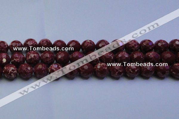 CDE2530 15.5 inches 18mm faceted round dyed sea sediment jasper beads