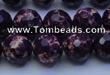 CDE2535 15.5 inches 14mm faceted round dyed sea sediment jasper beads