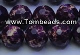 CDE2536 15.5 inches 16mm faceted round dyed sea sediment jasper beads