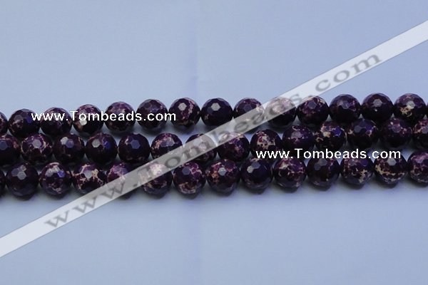 CDE2536 15.5 inches 16mm faceted round dyed sea sediment jasper beads