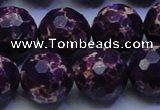 CDE2538 15.5 inches 20mm faceted round dyed sea sediment jasper beads