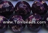 CDE2539 15.5 inches 22mm faceted round dyed sea sediment jasper beads