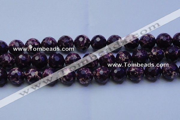 CDE2539 15.5 inches 22mm faceted round dyed sea sediment jasper beads