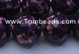 CDE2540 15.5 inches 24mm faceted round dyed sea sediment jasper beads