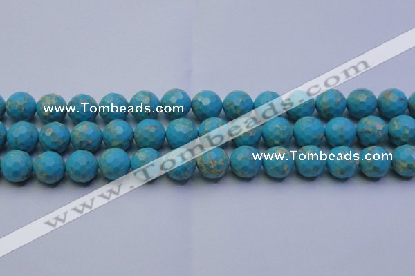 CDE2542 15.5 inches 14mm faceted round dyed sea sediment jasper beads