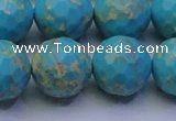 CDE2544 15.5 inches 18mm faceted round dyed sea sediment jasper beads