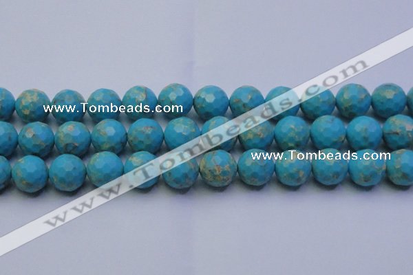 CDE2544 15.5 inches 18mm faceted round dyed sea sediment jasper beads