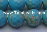 CDE2545 15.5 inches 20mm faceted round dyed sea sediment jasper beads