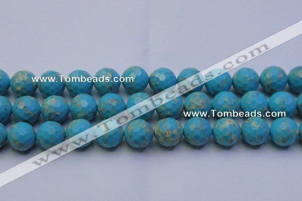 CDE2545 15.5 inches 20mm faceted round dyed sea sediment jasper beads