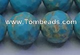 CDE2547 15.5 inches 24mm faceted round dyed sea sediment jasper beads