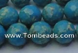 CDE2549 15.5 inches 14mm faceted round dyed sea sediment jasper beads