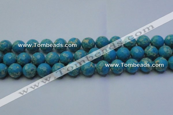 CDE2550 15.5 inches 16mm faceted round dyed sea sediment jasper beads