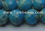 CDE2551 15.5 inches 18mm faceted round dyed sea sediment jasper beads