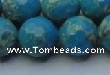 CDE2552 15.5 inches 20mm faceted round dyed sea sediment jasper beads