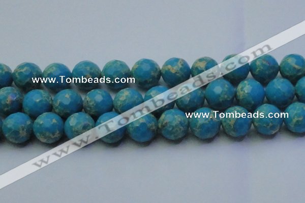 CDE2553 15.5 inches 22mm faceted round dyed sea sediment jasper beads