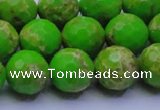 CDE2556 15.5 inches 14mm faceted round dyed sea sediment jasper beads