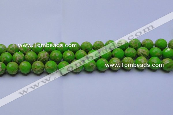 CDE2556 15.5 inches 14mm faceted round dyed sea sediment jasper beads