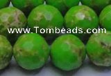 CDE2558 15.5 inches 18mm faceted round dyed sea sediment jasper beads