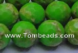 CDE2559 15.5 inches 20mm faceted round dyed sea sediment jasper beads