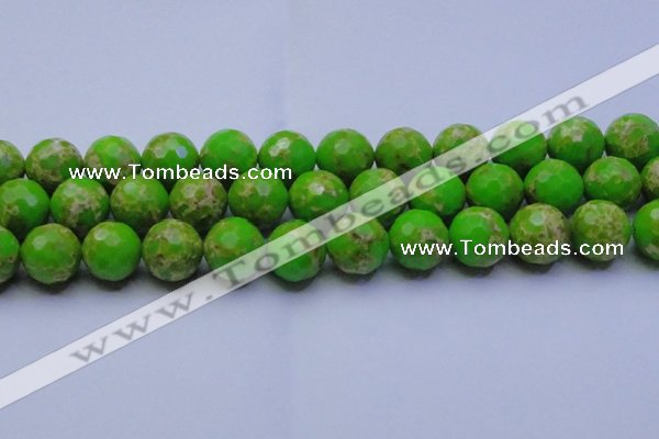 CDE2559 15.5 inches 20mm faceted round dyed sea sediment jasper beads