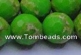 CDE2561 15.5 inches 24mm faceted round dyed sea sediment jasper beads