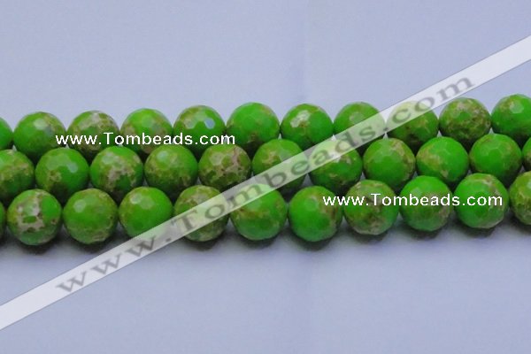 CDE2561 15.5 inches 24mm faceted round dyed sea sediment jasper beads