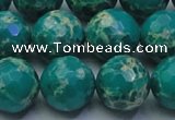 CDE2565 15.5 inches 16mm faceted round dyed sea sediment jasper beads