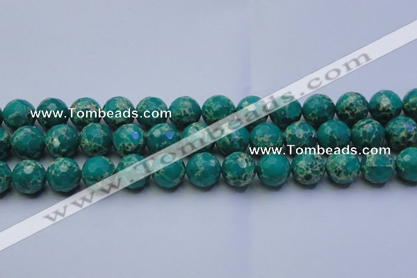 CDE2565 15.5 inches 16mm faceted round dyed sea sediment jasper beads