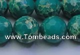 CDE2566 15.5 inches 18mm faceted round dyed sea sediment jasper beads